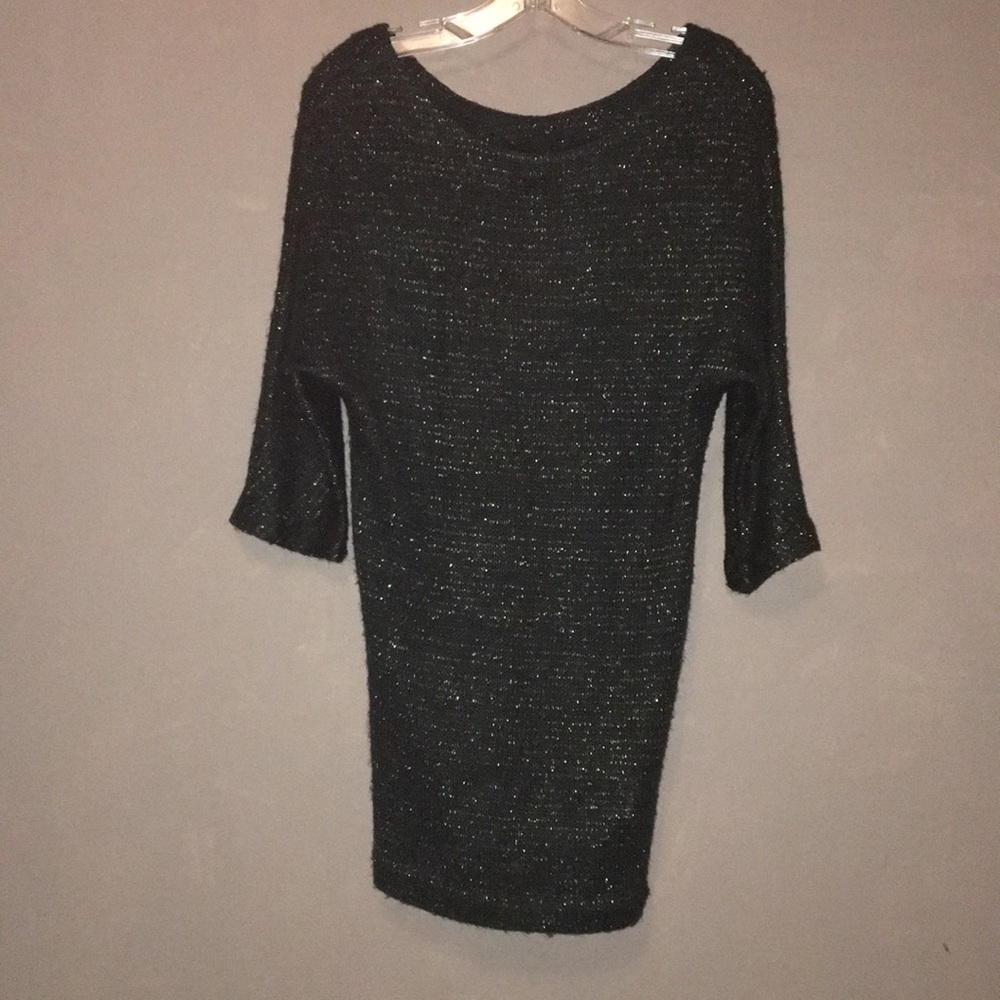 Soft black sweater with gold sparkles